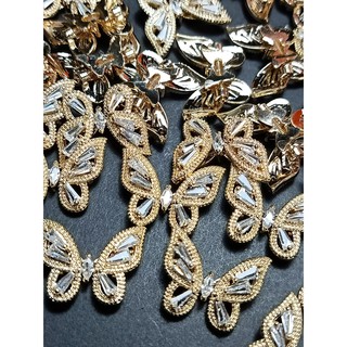Charm Bướm Đá Chuyển Động Rung Rinh Cao Cấp | Phụ Kiện Trang Trí Móng Tay Sang Trọng B08