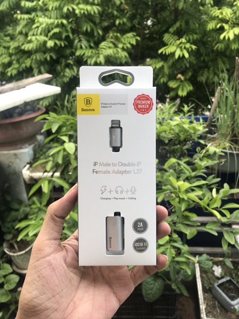 [Có MIC] Jack Chia Tai Nghe & Sạc IPHONE - Chính hãng Baseus - vừa sạc vừa đeo tai nghe