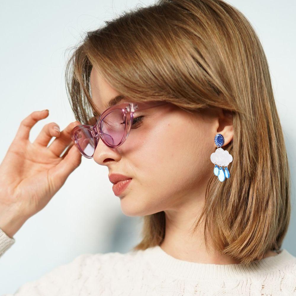 ESPO Bông Tai Hình Đám Mây Bằng Nhựa Acrylic Thời Trang Cho Nữ