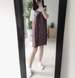 Váy phông phối ren lụa