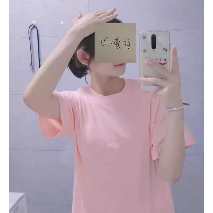 ÁO THUN CỘC TAY COTTON 100% / MÃ MÀU HỒNG BABY / 5H1T STATION
