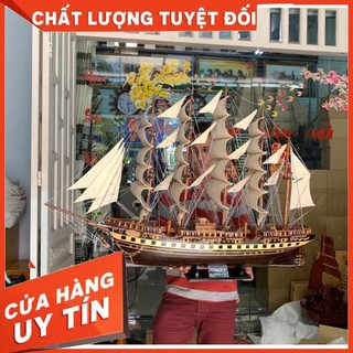 Mô Hình Thuyền Buồm FRANCE Cao Cấp Nhất Dài 100cm Gỗ Muồng Đen- Decor Trang Trí Nhà Cửa Độc Đáo