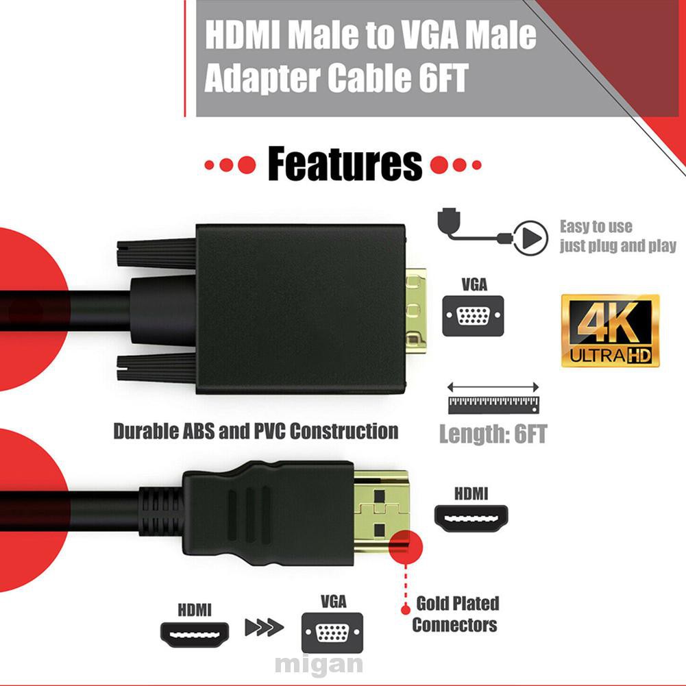 DVD Cáp Chuyển Đổi 6ft 1080p Mạ Vàng Cho Máy Chiếu | BigBuy360 - bigbuy360.vn