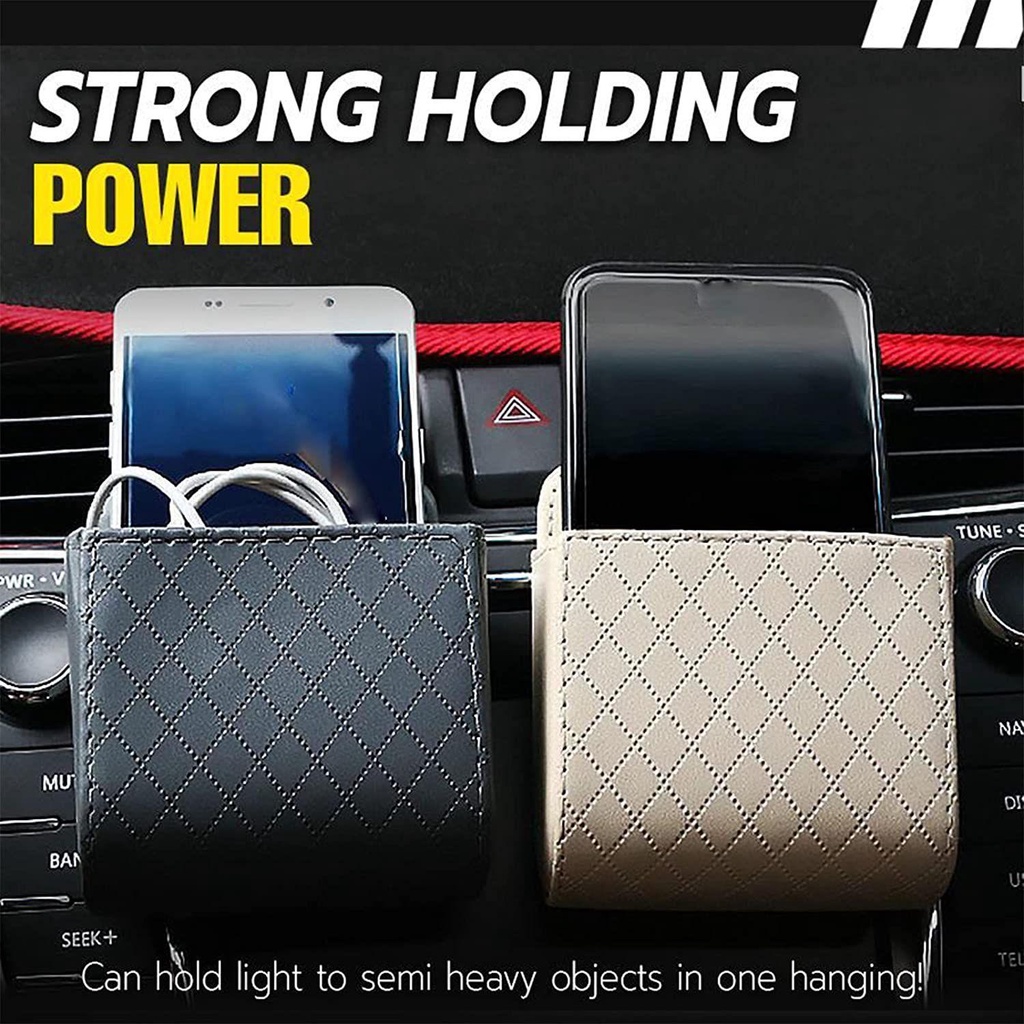 Túi Da PU Đựng Vật Dụng Gắn Khe Điều Hòa Xe Hơi