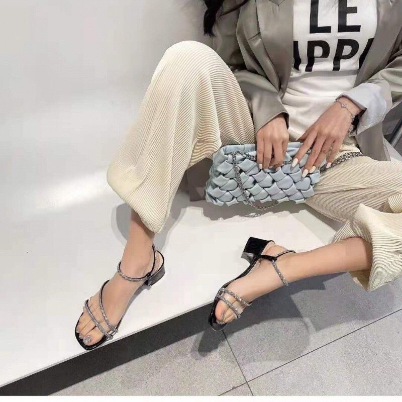 Sandal nữ 3cm đính đá sang chảnh