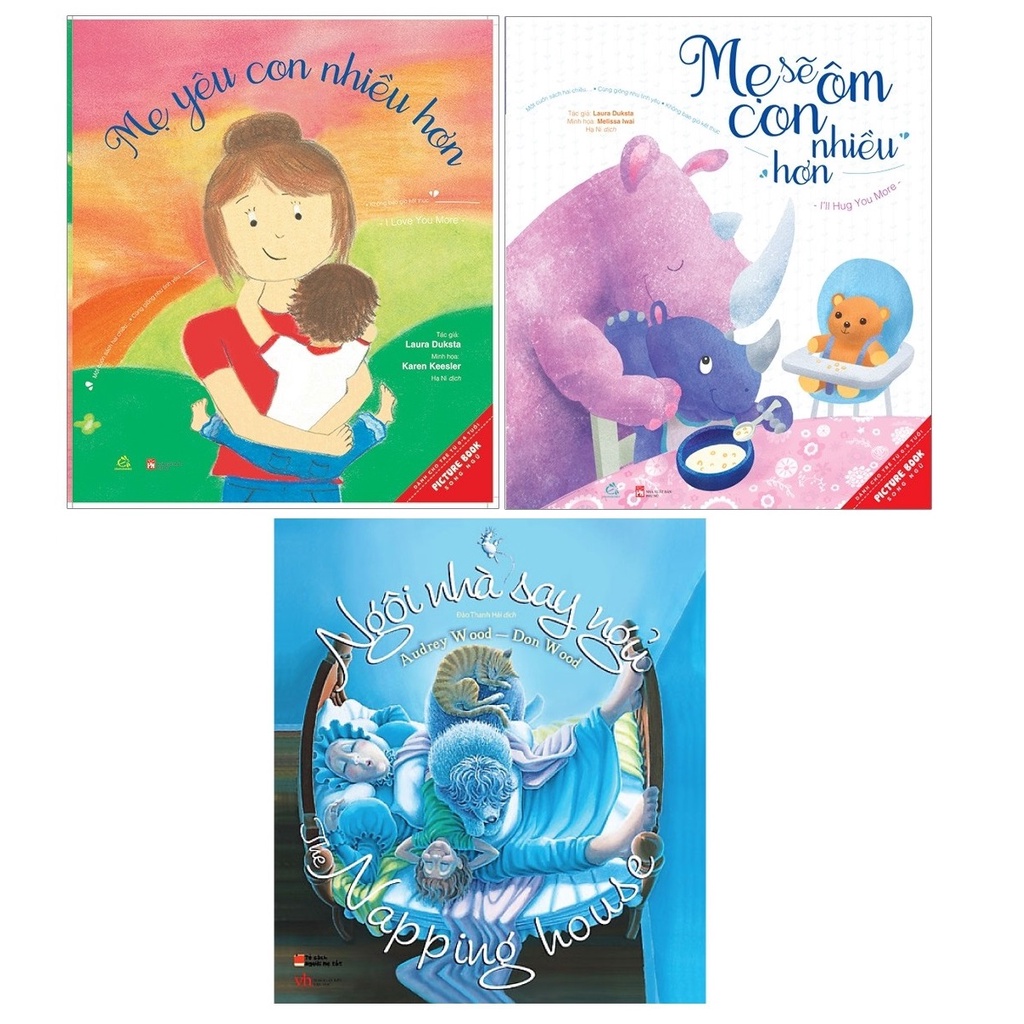Sách - Combo  song ngữ Mẹ Sẽ Ôm Con Nhiều Hơn, Con Sẽ Ôm Mẹ Nhiều Hơn + Mẹ Yêu Con Nhiều Hơn + Ngôi nhà say ngủ