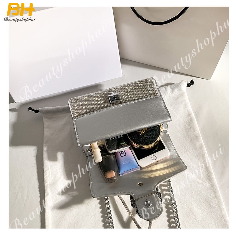 Túi Xách Đeo Vai / Kẹp Nách Hình Vuông Cỡ Nhỏ Đính Ngọc Trai Thời Trang Mới 2022 Cho