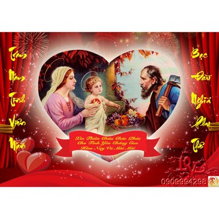Tranh dán tường 3d hình Tiệc Ly Chúa Jesus, Gia Đình Thánh Gia