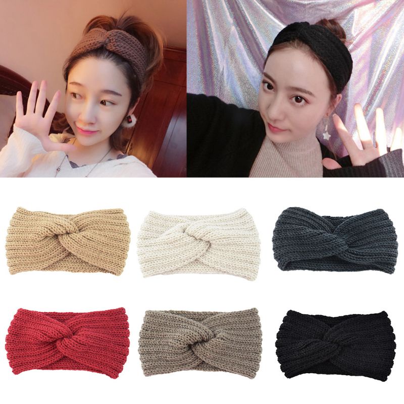Wmmb Băng Đô Len Dệt Kim Màu Trơn Phong Cách Bohemia Thời Trang Mùa Đông 2019 Dành Cho Nữ Cr