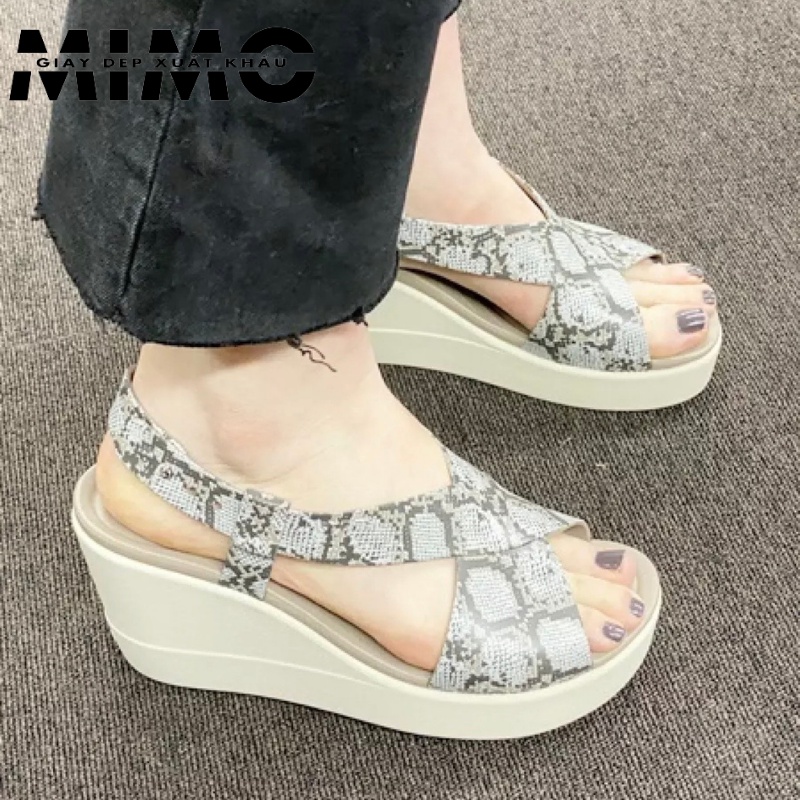 [Full box] - Sandal cao gót, sandal Cross Brooklyn 9p màu da beo sanh chảnh, êm nhẹ, bền đẹp cho nữ