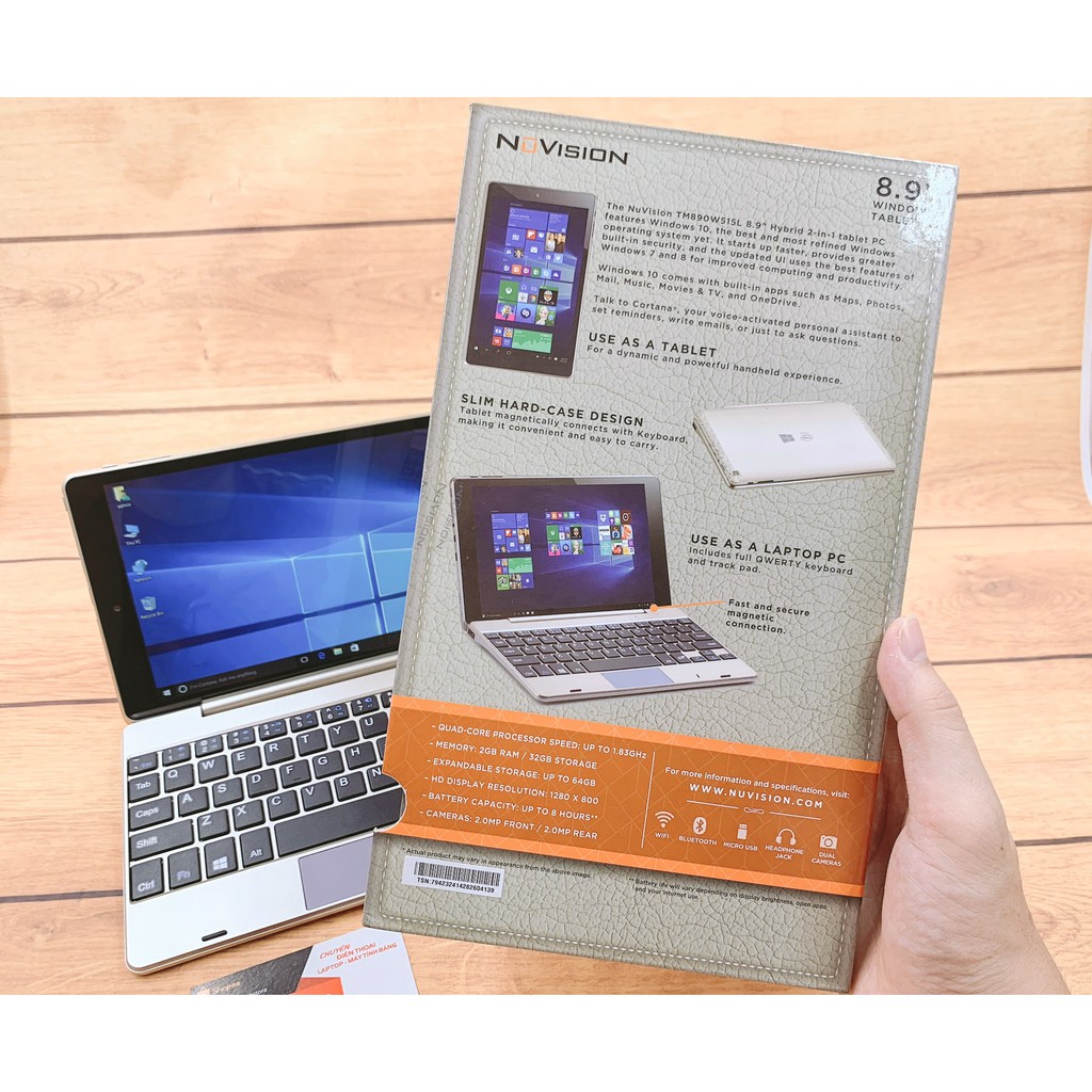 Laptop 2 trong 1 Nuvision 9 inch (Mới 100% Nguyên Hộp) - Window 10 | BigBuy360 - bigbuy360.vn
