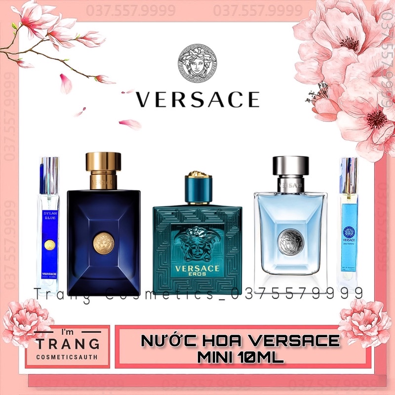 [𝗖𝗛𝗜́𝗡𝗛 𝗛𝗔̃𝗡𝗚] Nước Hoa Mini Versace Eros 10ml, Versace Pour Homme, Nước Hoa Nam Chính Hãng | Thế Giới Skin Care