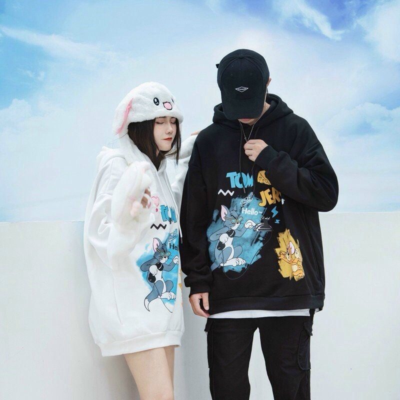 ÁO KHOÁC HOODIE NAM NỮ VẢI NỈ POLY UNISEX NAM NỮ, TOM JERRY