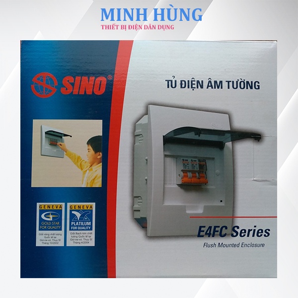 Tủ điện nhựa âm tường gài át 4, 6, 8, 12, 18 đường SINO