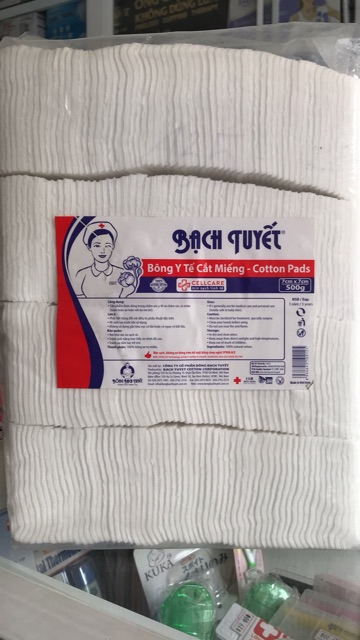 Bông gòn Bạch tuyết cắt sẵn 7*7 500g