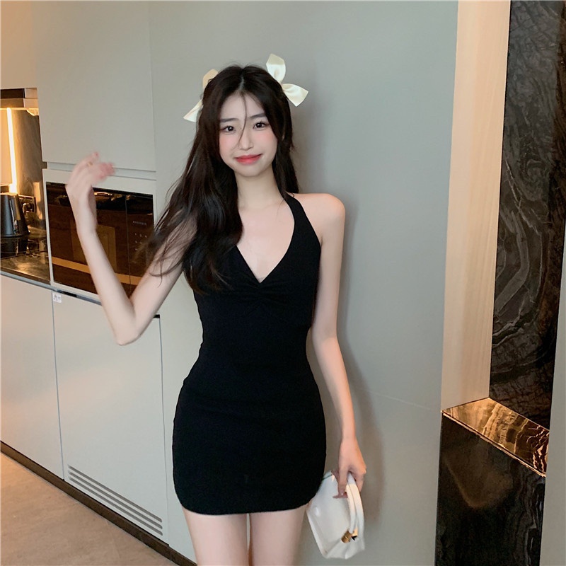 QKOOLE  Đầm Dệt Kim Dáng Ôm Gợi Cảm Thời Trang Hàn Quốc Cho Nữ