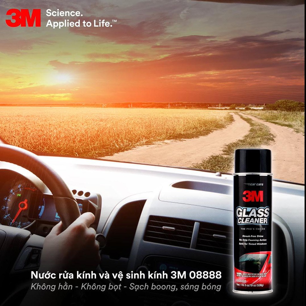 Bộ 2 chai Nước rửa kính và vệ sinh kính xe hơi 3M 08888 538g