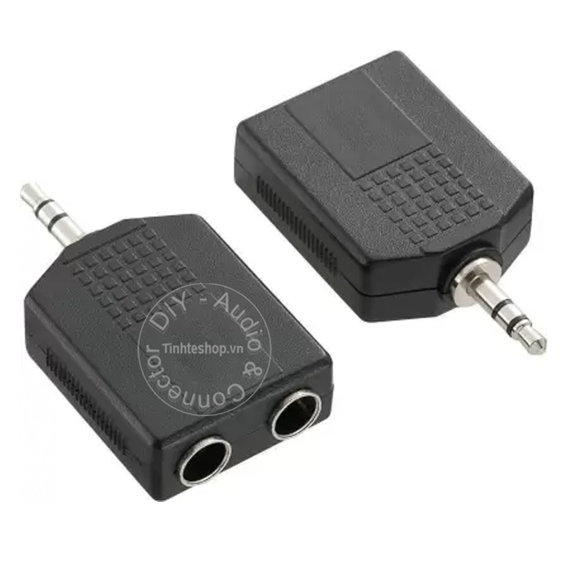 Đầu đổi âm thanh 3.5mm stereo ra 2 cổng 6.5mm stereo - Đầu chia 3.5mm ra 2x6.5mm stereo