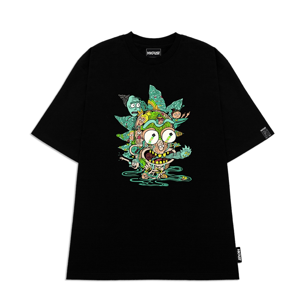 Áo Thun đen trắng tay lỡ NIGUST  Peace Among Worlds N108TS-B vải cotton cao cấp 4C Fullbox