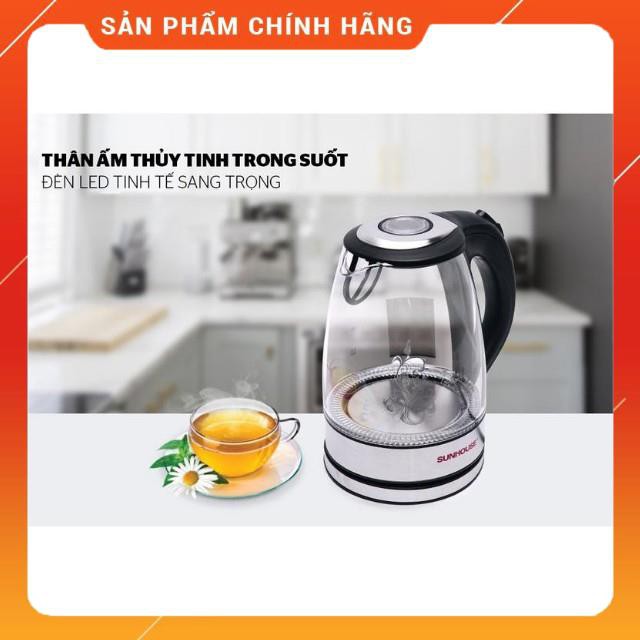 [Cao Cấp] Ấm Siêu Tốc Thủy Tinh Sunhouse SHD1217 Đẹp Sang Trọng, Đun Nhanh Sôi, Tiết kiệm Điện Năng, Bảo Hành 12 Tháng