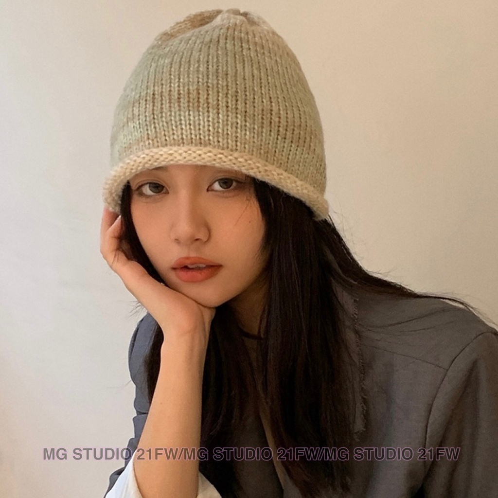 Mũ dệt kim MG STUDIO màu Gradient 6 màu tùy chọn