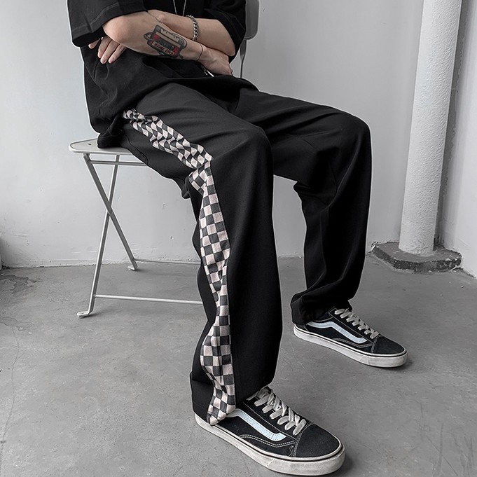 Quần ống rộng phối dây rút phong cách hip hop cá tính cho nam