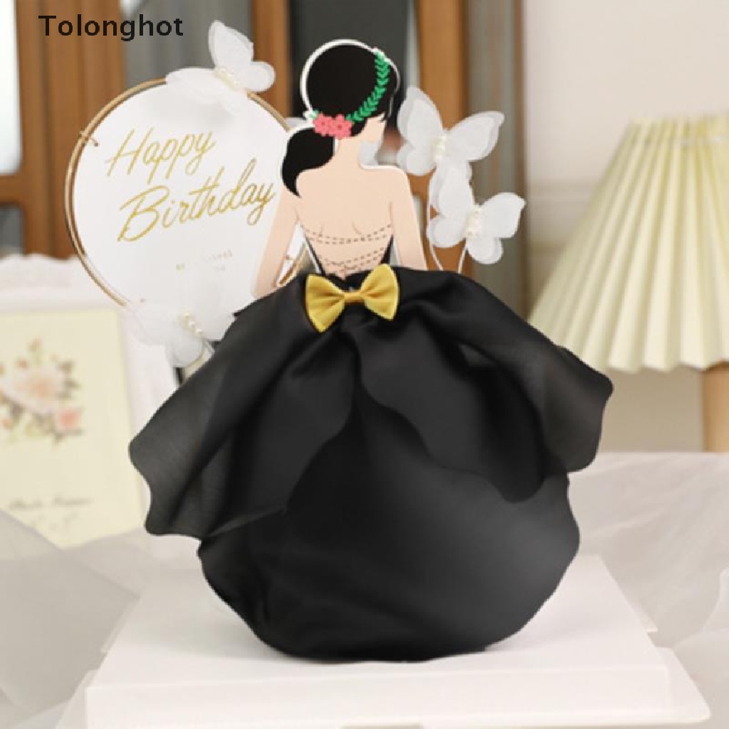 Chân Váy Lưới Lụa Lưng In Chữ Happy Birthday Dùng Trang Trí Bánh Kem