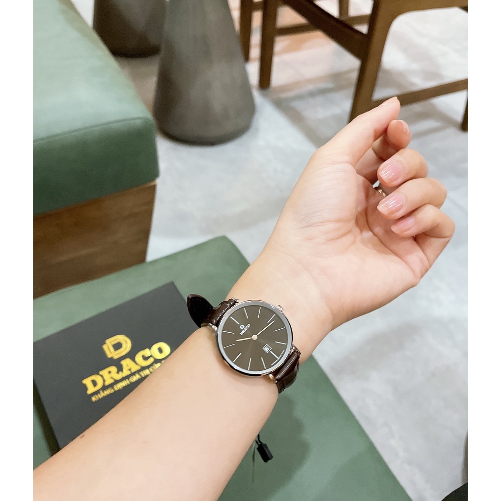 Đồng hồ nữ Draco D22-STN02 &quot;Classic Girl&quot; đen kết hợp chất liệu dây lưới màu phụ kiện thời trang nữ nhẹ nhàng tinh tế