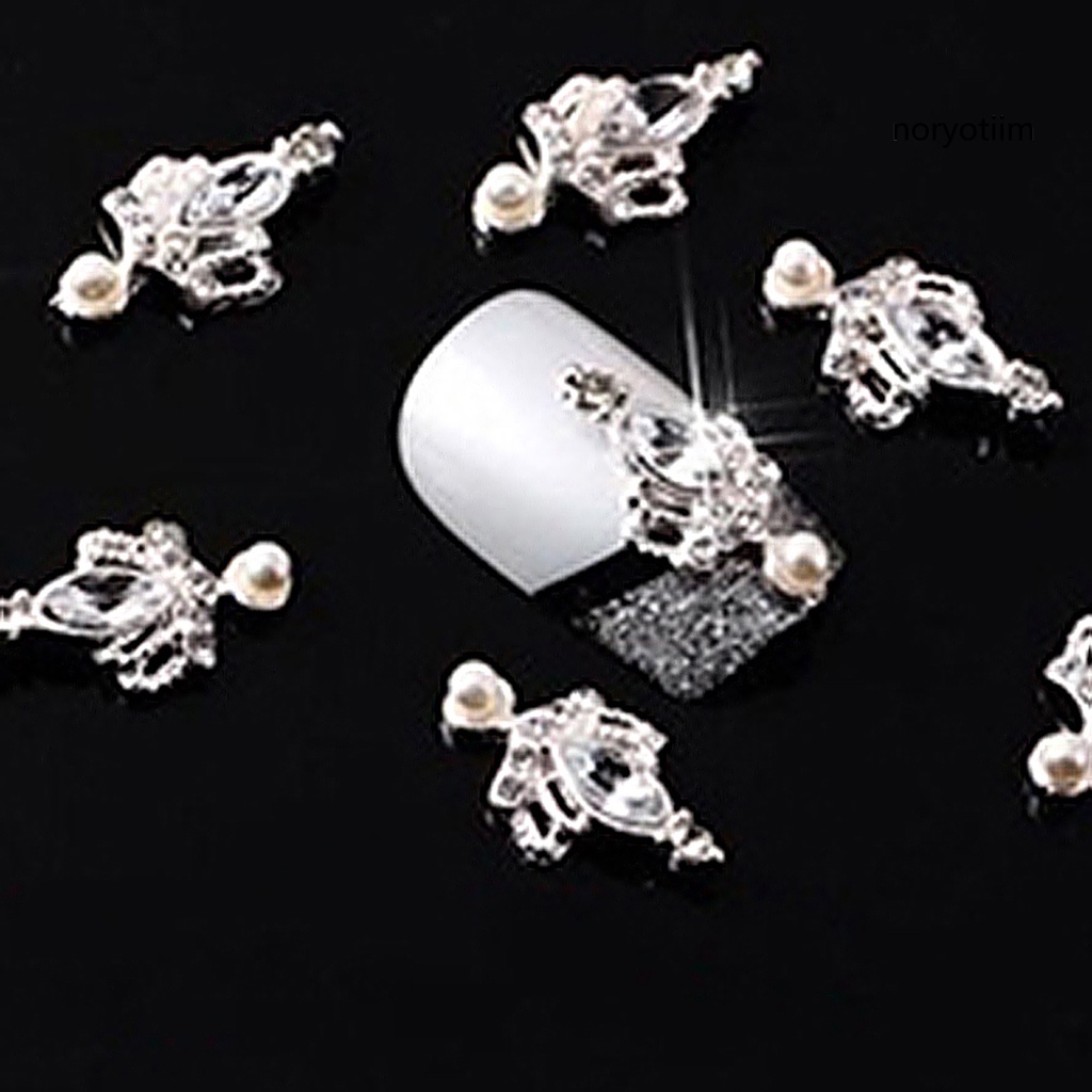 10 hộp đá đính trang trí móng tay hình vương miện 3D thời trang