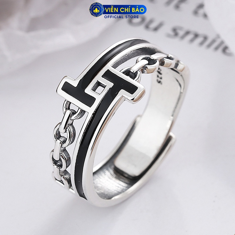 Nhẫn bạc nữ chữ T đối xứng chất liệu bạc 925 thời trang phụ kiện trang sức nữ thương hiệu Viễn Chí Bảo N000063