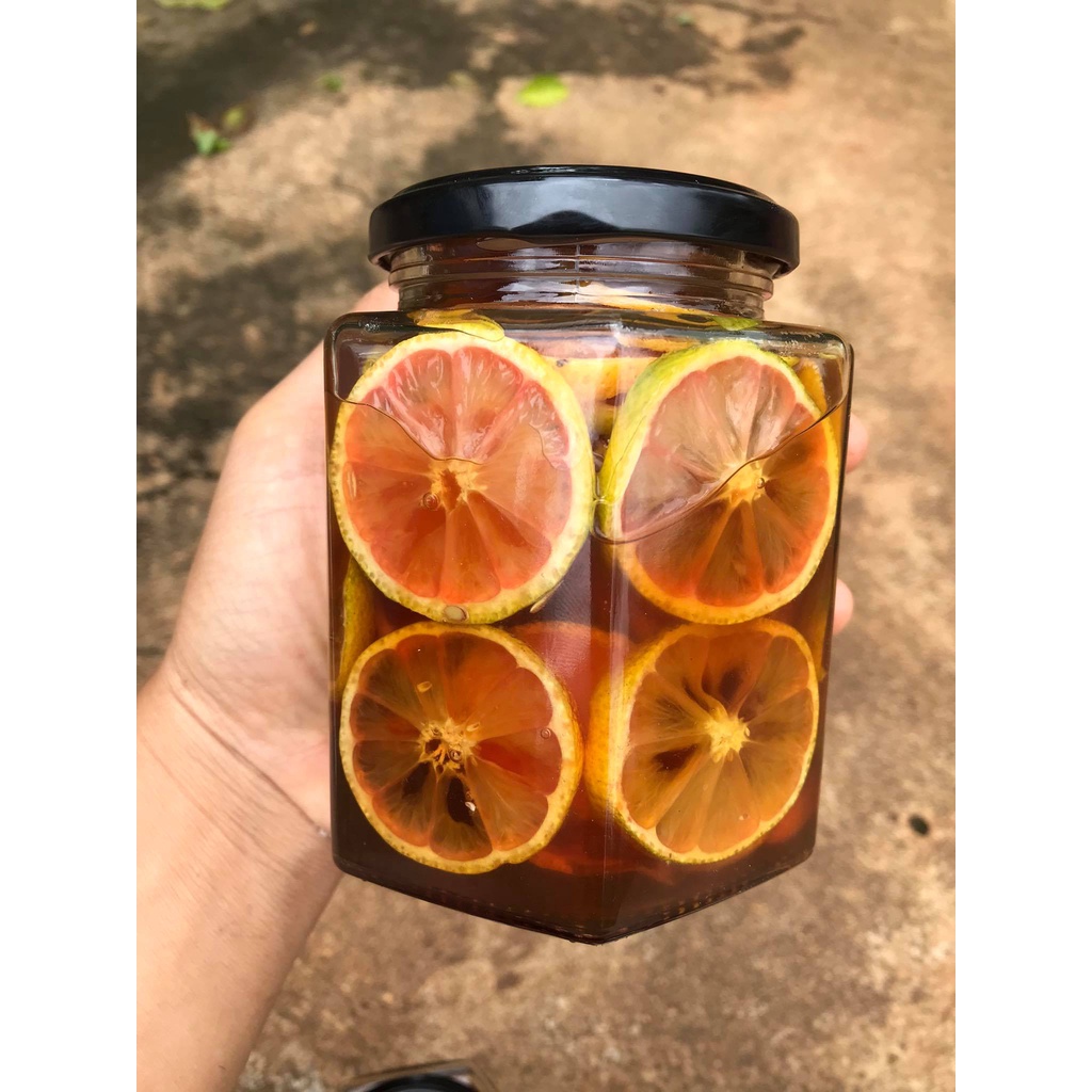 Chanh Đào ngâm Mật Ong (500ml)- Hũ Thủy Tinh