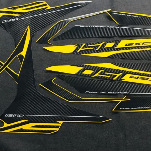 [CỰC RẺ]  BỘ TEM 3 LỚP MẪU ZIN CAO CẤP CHO YAMAHA EXCITER 150CC RC EDITION - VÀNG ĐEN