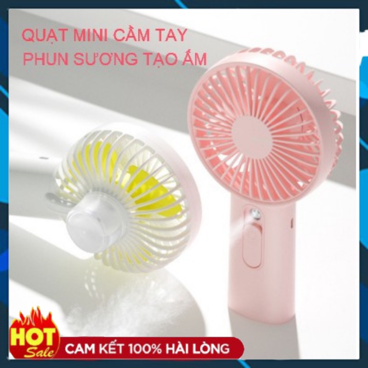 Quạt Cầm Tay Tích Điện Mini Phun Sương Tạo Ẩm 2 In 1 Jisulife F9-Phun Sương Làm Mát Tạo Độ Ẩm Cho Da