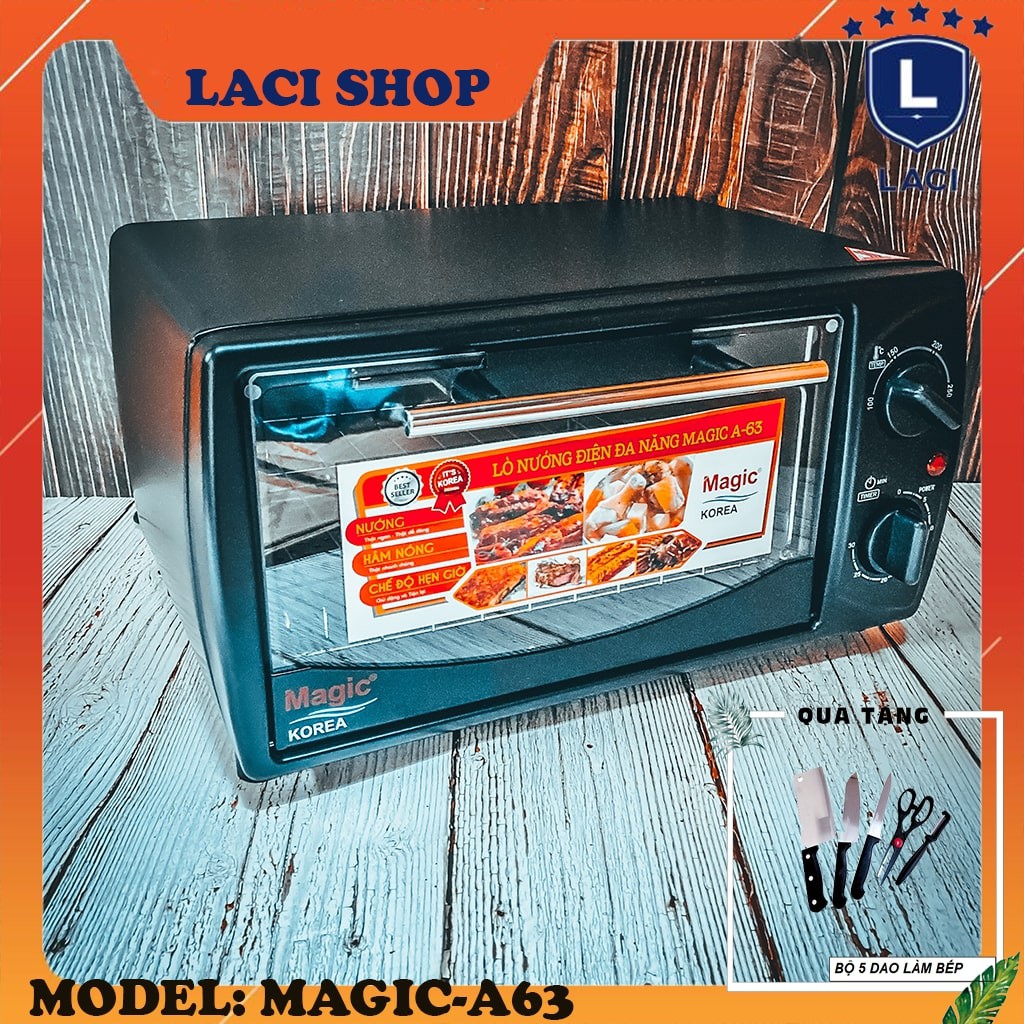 Lò nướng điện tích hợp magic korea A63 | dung tích 12L | công suất 1000W | Tặng Bộ Dao Làm Bếp 5 Món