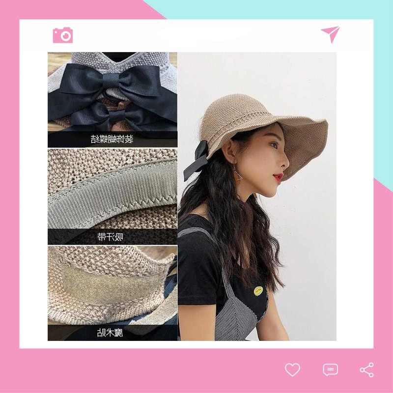 Mũ Cói Cao Cấp Mềm Hở Chóp Nơ Sau Siêu Xinh MC11