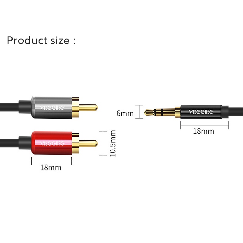 Dây Cáp Âm Thanh Rca 2rca Sang 3.5 3.5mm Cho Điện Thoại Edifer Dvd 2rca Dài 2m
