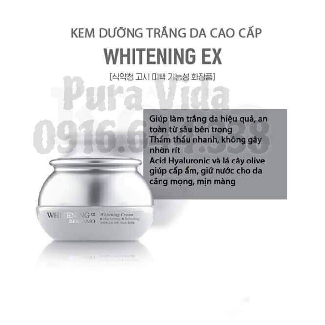 Kem dưỡng trắng da Bergamo Whitening EX Cream