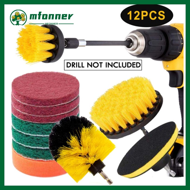 Set 12 Đầu Cọ Vệ Sinh Gắn Máy Khoan Điện Tiện Lợi