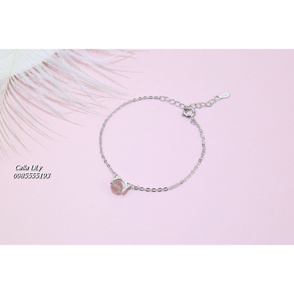 [FreeShip]Lắc Tay Bạc Ý 925 Mặt Mèo Xinh Hàn Quốc