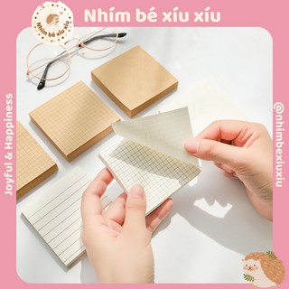 Giấy ghi chú kẻ ô vuông/kẻ ngang phong cách vintage xé dán trang trí sổ tay bujo VT330