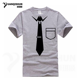 Áo thun nam tay ngắn in hình cà vạt cá tính