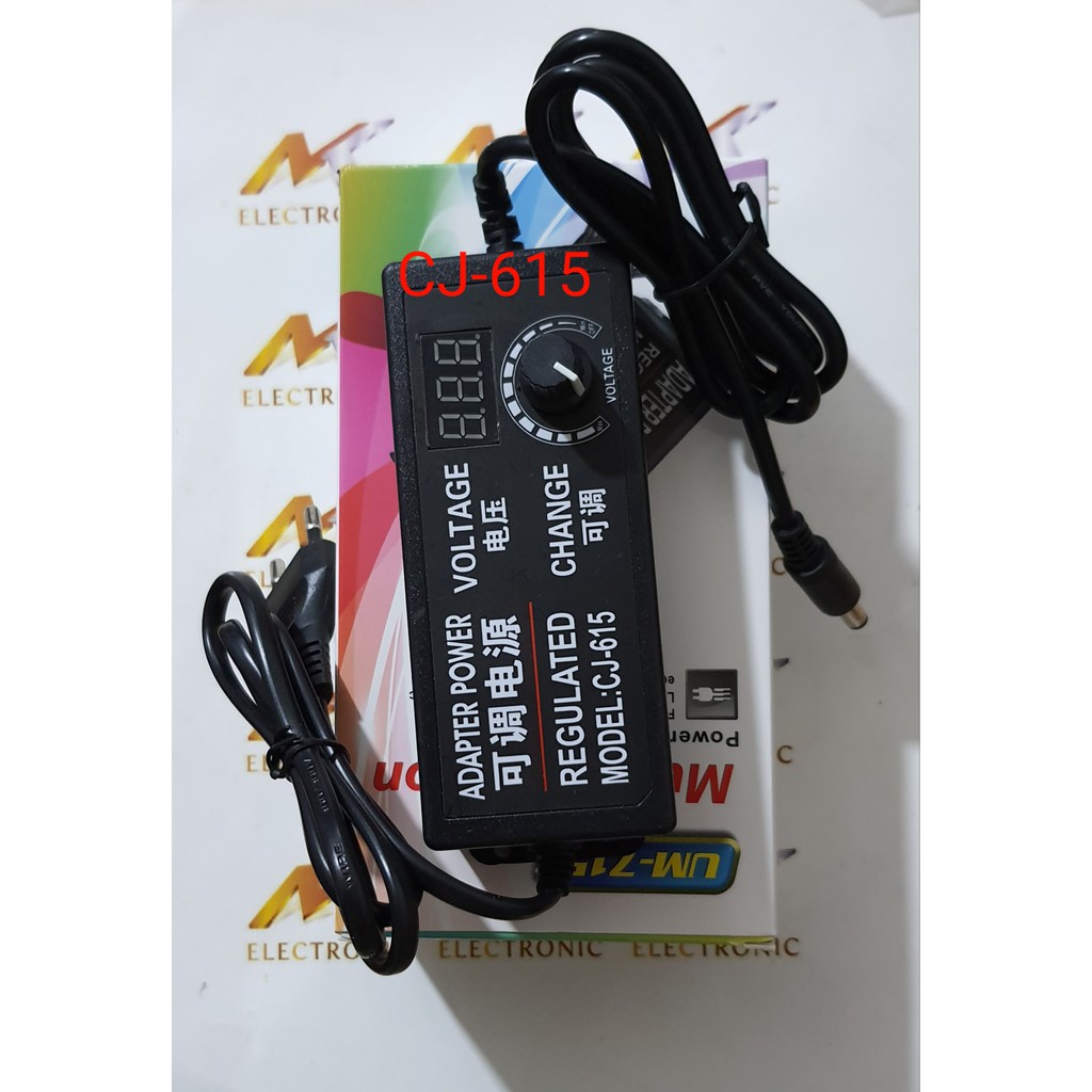 Adapter điều chỉnh điện áp 3-12V 5A có led hiển thị Volt ( CJ-615 ) (bộ)