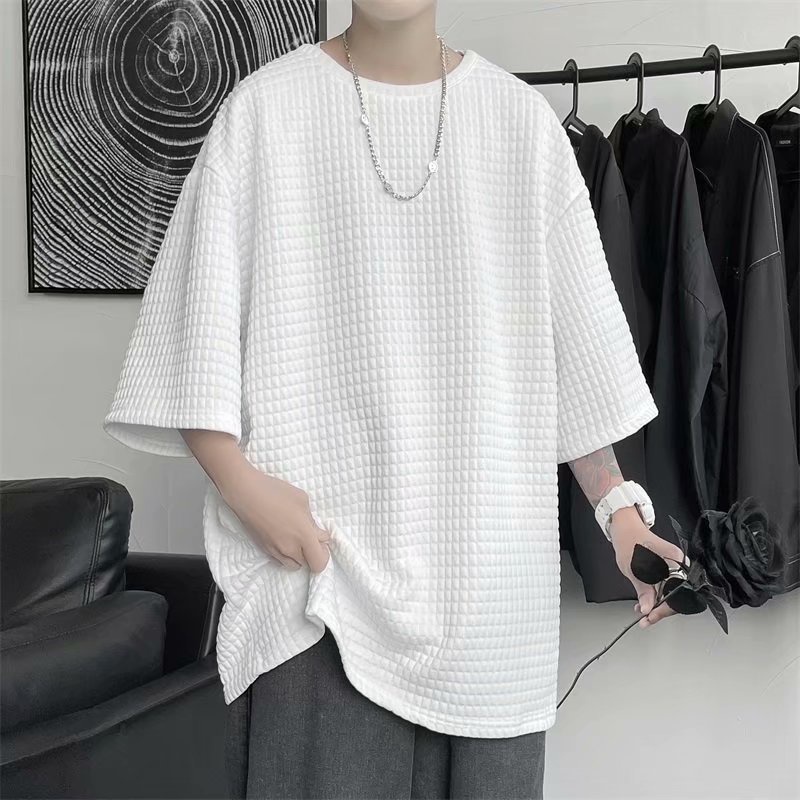 Áo Thun Tay Ngắn Cổ Tròn Thời Trang Phong Cách Hàn Năng Động Cho Nam