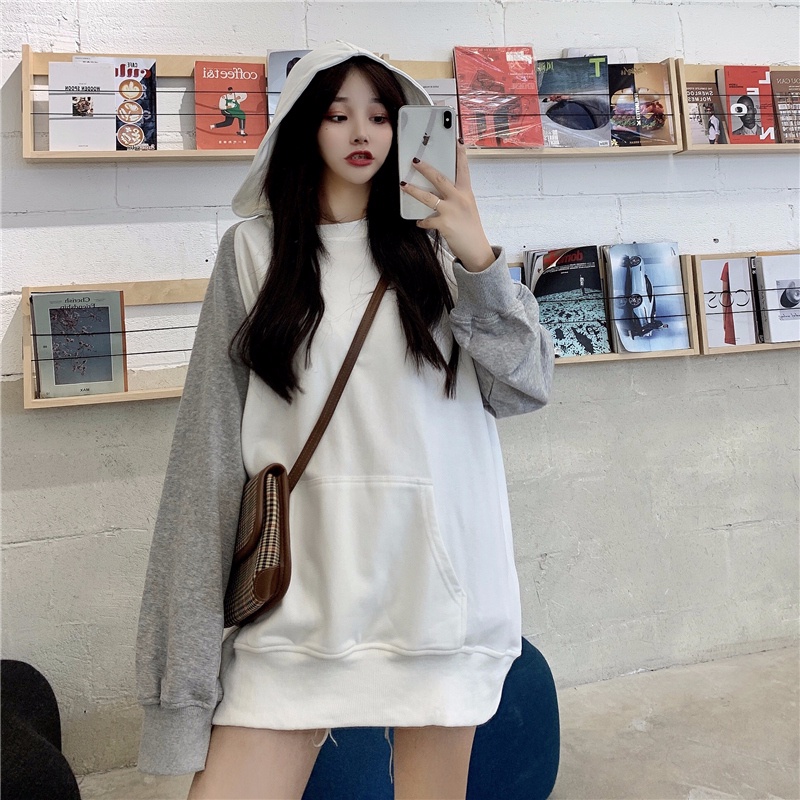 SUXI Áo Hoodie Dáng Rộng Phong Cách Thể Thao Thời Trang Mùa Thu Cho Nữ