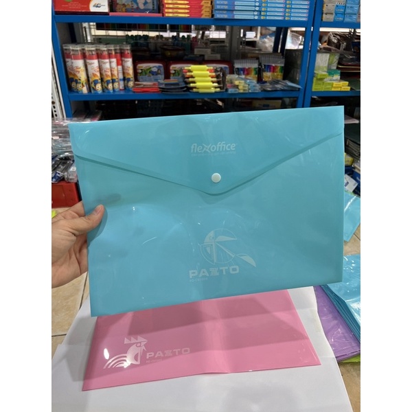 Combo 5 bìa nút Pazto màu Pastel A4 Thiên Long FO-CBF009
