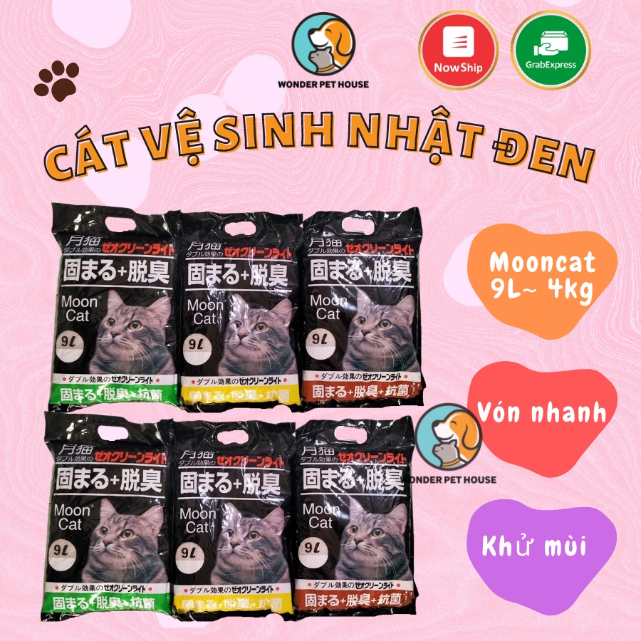 Cát Nhật Vệ Sinh Mèo 9L MOONCAT - Cát Nhật siêu vón, ít bụi