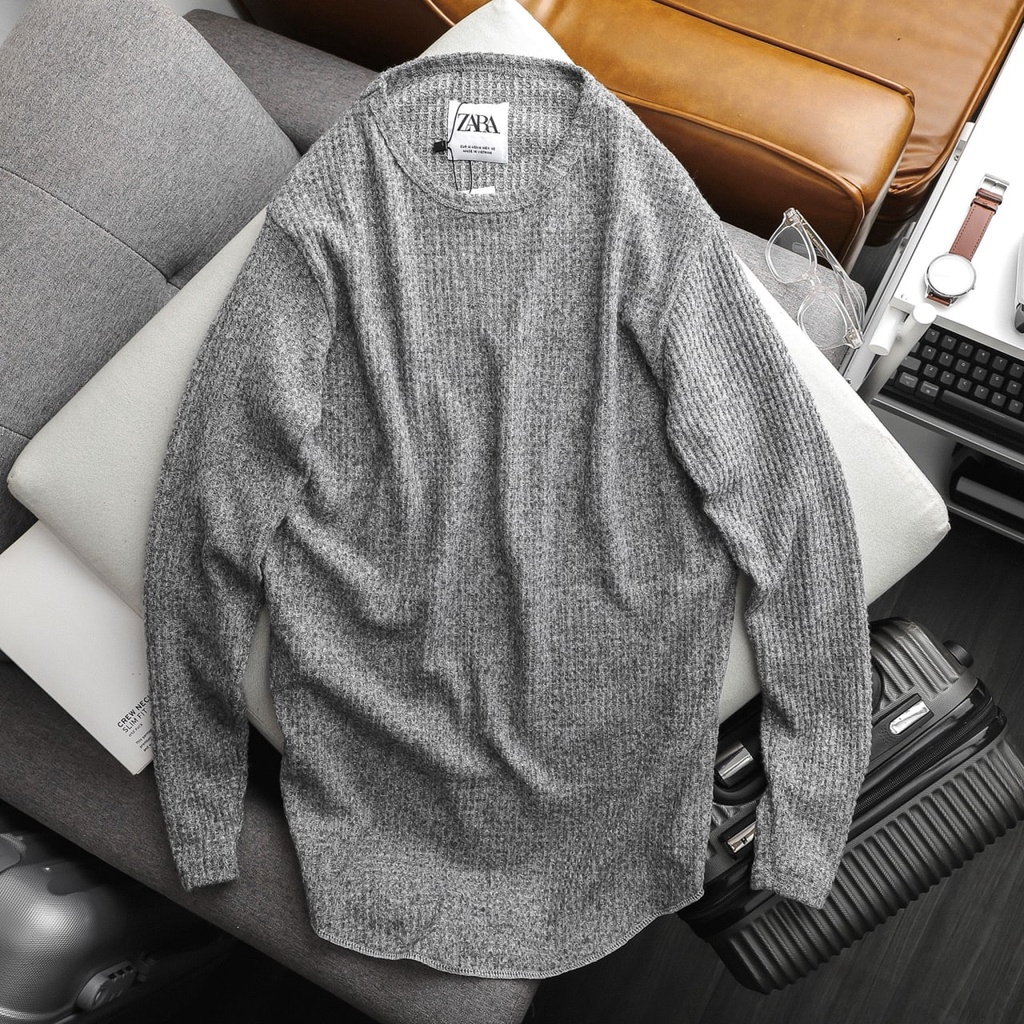 ÁO TAY DÀI LONG SLEEVE ZRA LEN 100% COTTON SS22 THU - ĐÔNG. Hàng VNXK LOAI I [NEIT Men's Store]
