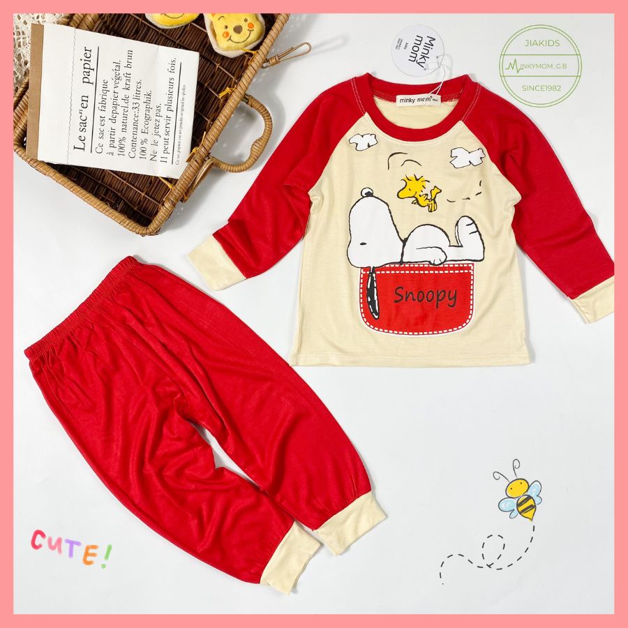 Bộ Thun Lạnh Dài Tay Cho Bé Trai Bé Gái 8-27kg -TD-IN53 In hình Động Vật Dễ Thương Chất Vải Thoáng Mát