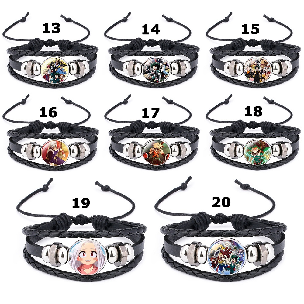 Vòng đeo tay da nhiều lớp họa tiết Anime My Hero Academia thời trang dành cho nam và nữ