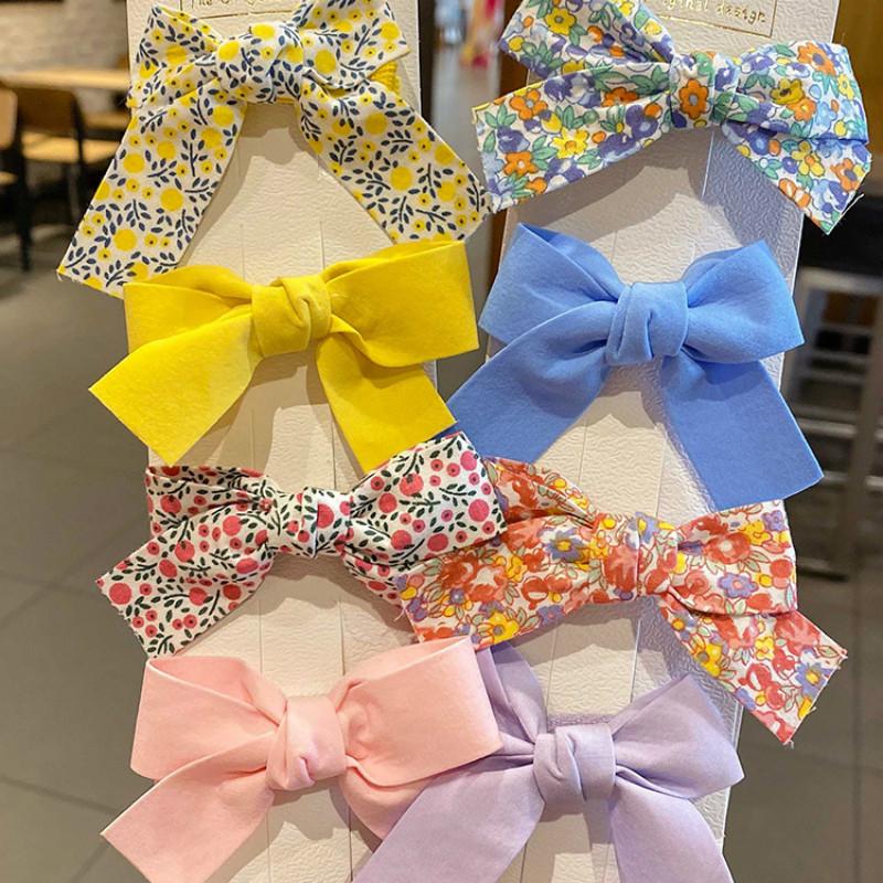 Kẹp Tóc Thời Trang Đính Nơ Họa Tiết Hoa Đáng Yêu Cho Nữ